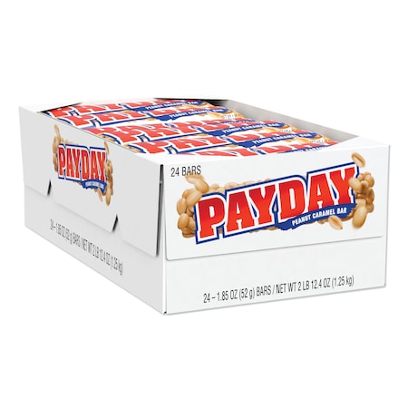 Payday PayDay Chewy Candy Bars, Peanut Caramel, 1.85 oz, PK24 HEC80723